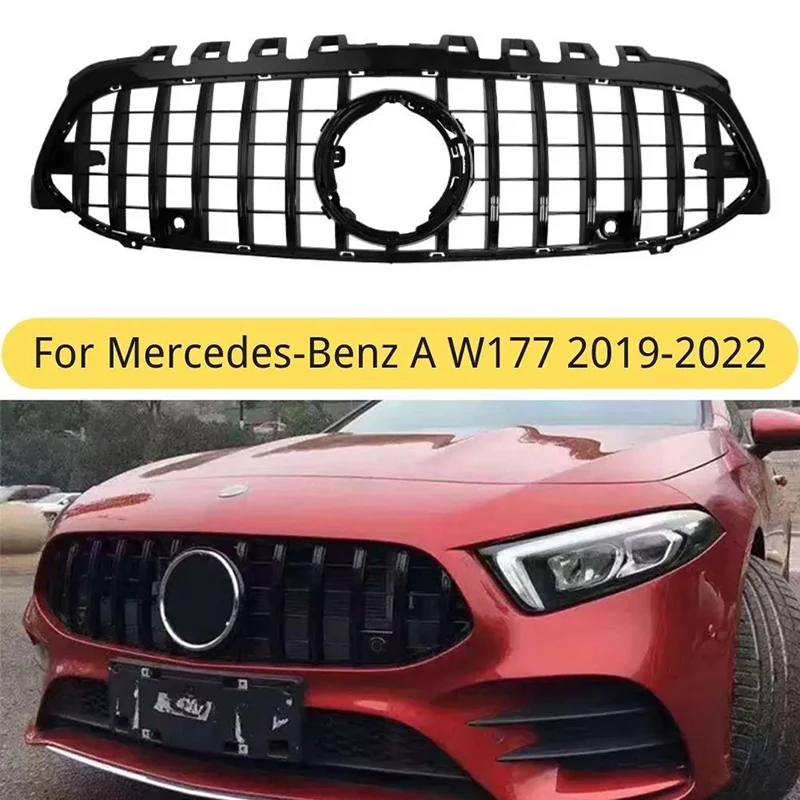 

Front Grille For Mercedes/Benz W177 A-Class A250 A200 A180 A220 2019-2021 GT Style Car Bumper Hood Grille Center Racing Grills