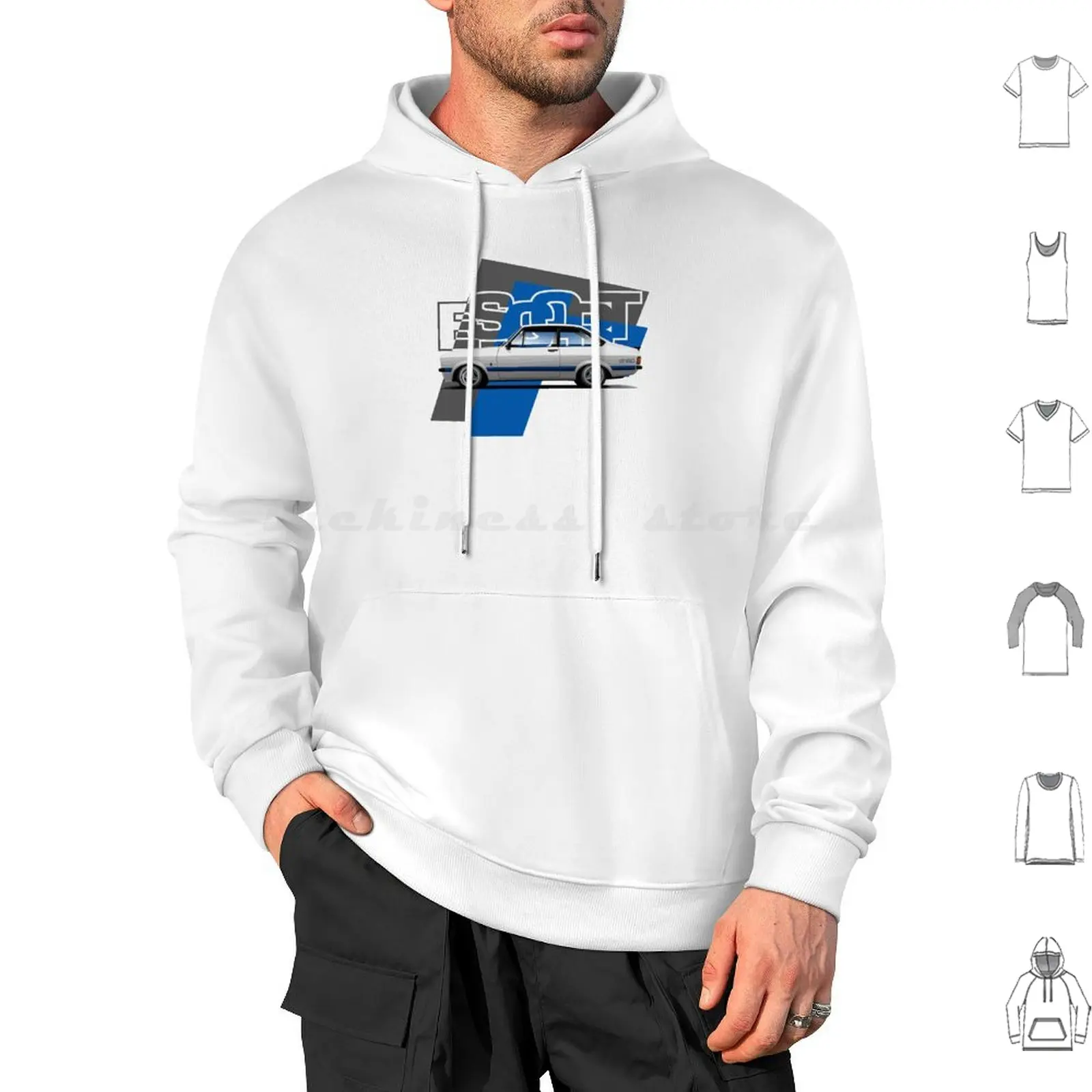 Rs 1800 Mk2 Escort Hoodie cotton Long Sleeve Escort Rs2000 2 Door Rs1800 Germany Uk Classic Car 70S 80S Valente Alloys Car