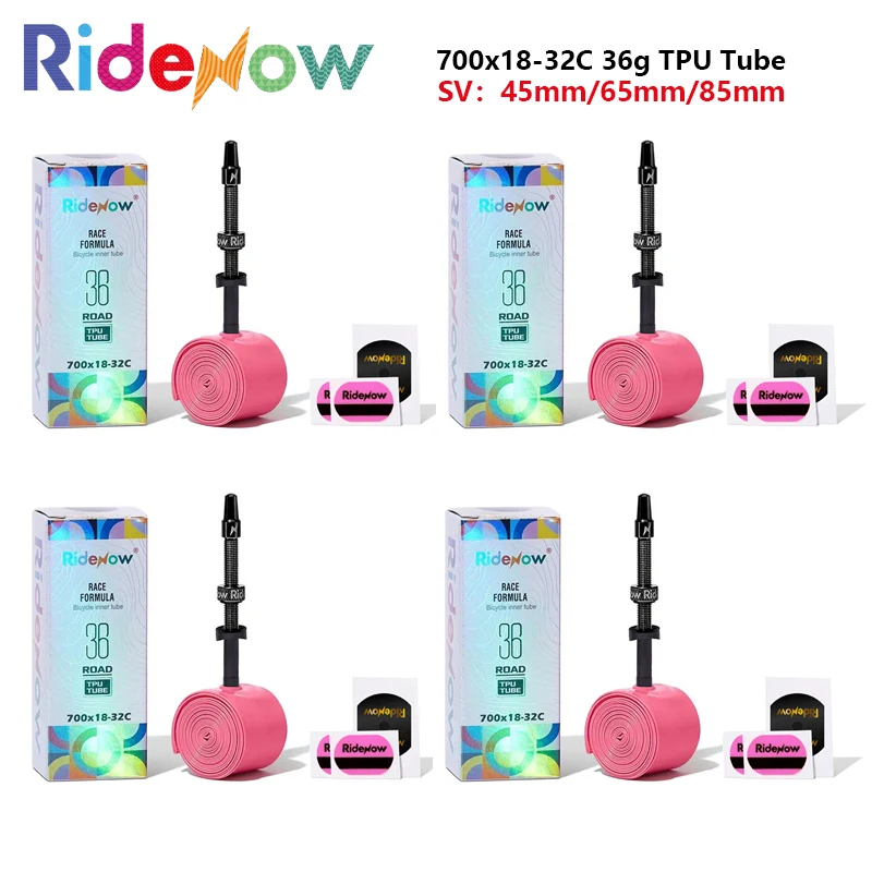 Boquilla de Metal mejorada Ridenow, tubo interior de Tpu 700c, tubo de rosca externa 700x18-32c, núcleos de válvula extraíbles para bicicleta de carretera, neumático interno