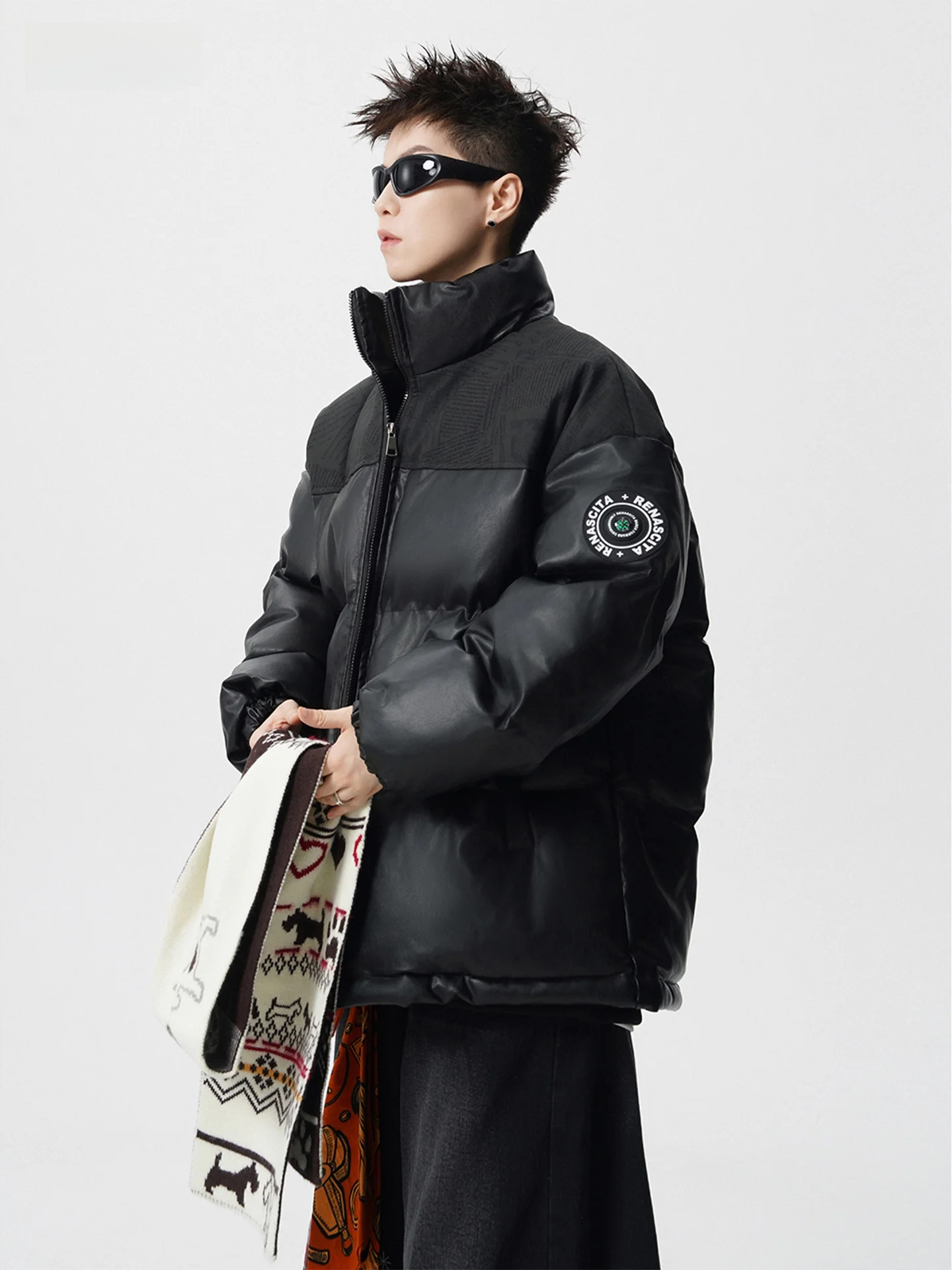 Bla بولي Leather جلد Thiened الشتاء Jaet الرجال معطف القطن فضفاض الخبز Sle الشباب العصرية العلامة التجارية الجديدة 2025 ملابس خارجية غير رسمية #1