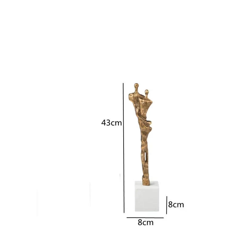 2026 Unique Nordic Gold Cast Iron Broken Arm Desktop Ornament Living Room Decoration Human Sculpture Conjoined Couple Crafts Hom