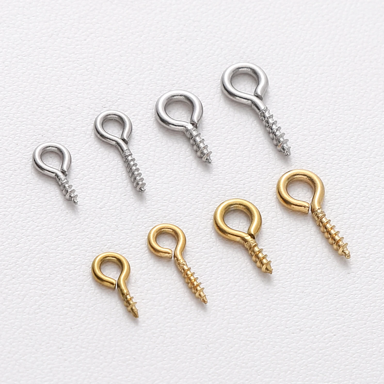 

5-50Pcs Stainless Steel Mini Sheep Eyes Tiny Eye Pins For Jewelry Making DIY Charms Pendant Accessories Screw Eyes Threaded Hook