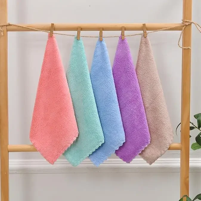 

5/10/20pcs Microfiber Kitchen Cloth Dish Towels Super Absorbent Coral Velvet Dishtowels Nonstick Oil Washable Fast Drying