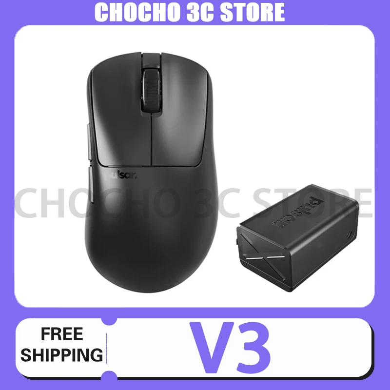 

Pulsar V3 Mouse 2.4g Wireless 4k E-Sports Game Mouse Customize Paw3395 58g Light Weight Mouse For Desktop Computer Accessories