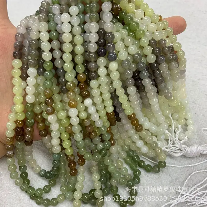Hetian Jade Qinghai Material Multi-Treasure Necklace 108 Buddha Round Loose Beads Accessories Jewelry