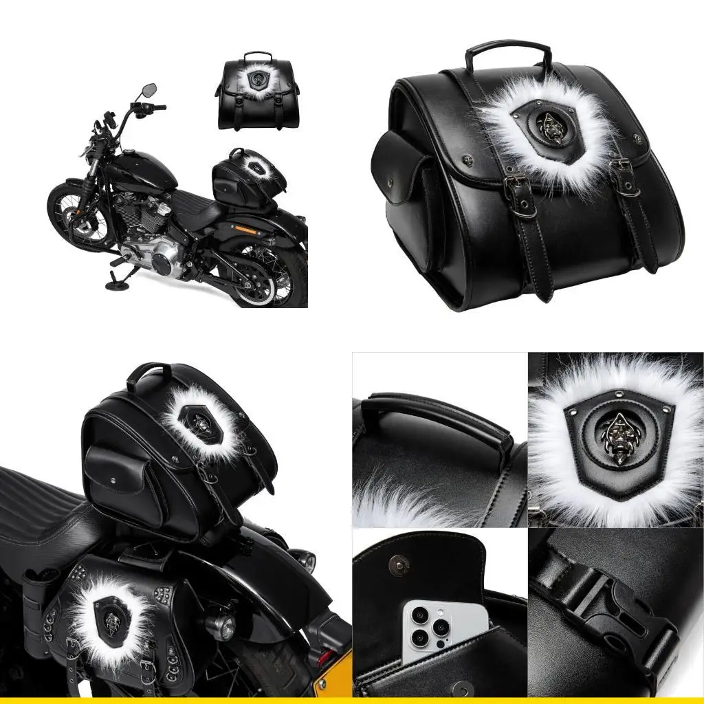 

SZCH Heavy Duty PU Leather Bike Tail Pack Quick Install Bike Luggage Bag for Bike