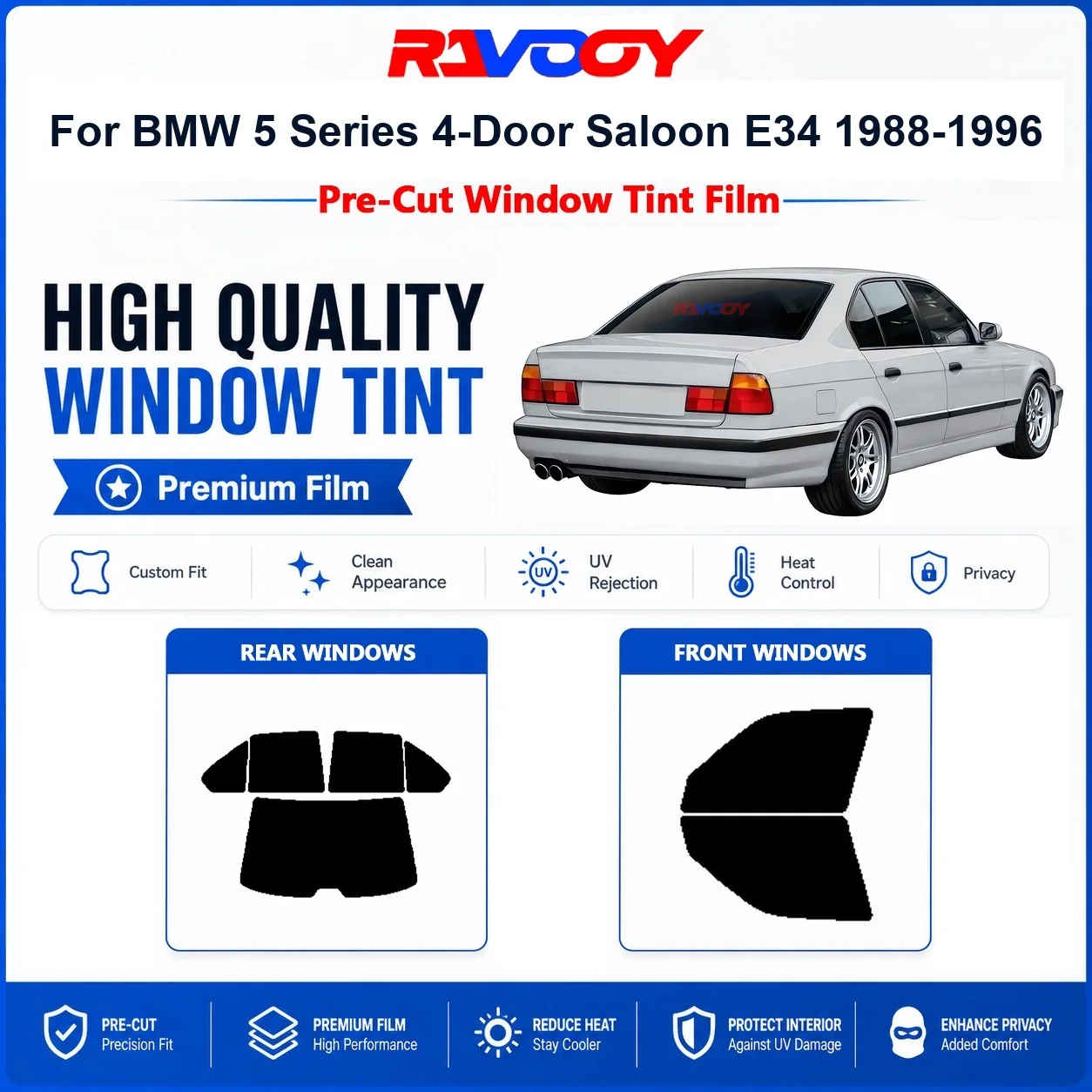 premium-pre-cut-window-tint-for-bmw-5-series-4-door-saloon-e34-1988-1996-front-rear-windows-uv-heat-rejection-privacy-film