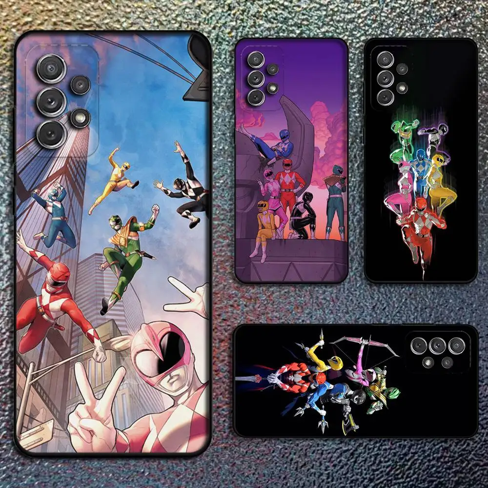 

P-PowerS-COOL RangerES Phone Case For Samsung S 25,24,23,22,30,21,10,9,Ultra,Plus,Lite,FE,4,5G Black Soft Case