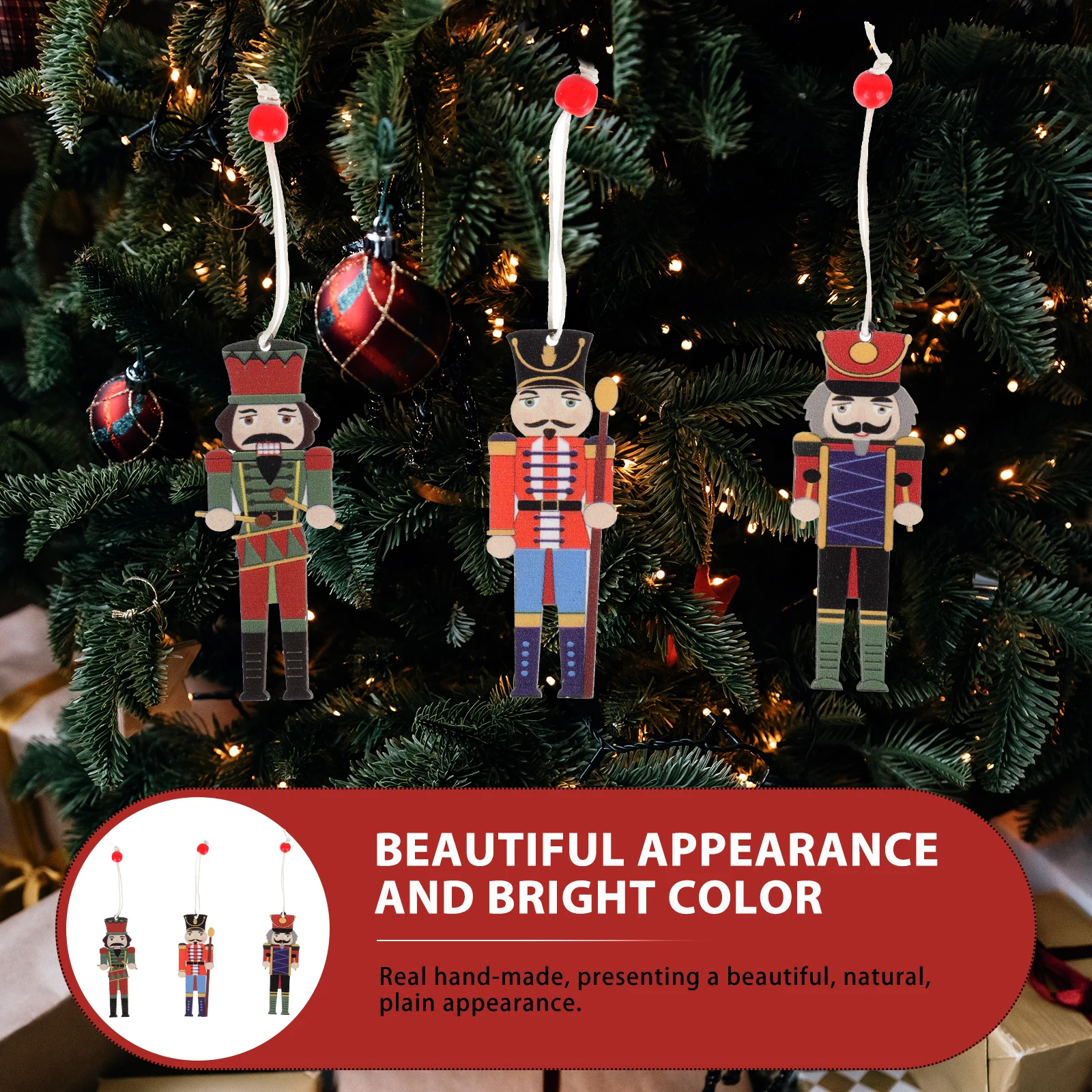 

3 Boxes Decorations Christmas Tree Pendant Nutcracker Soldier Pendants Outdoor Ornaments for