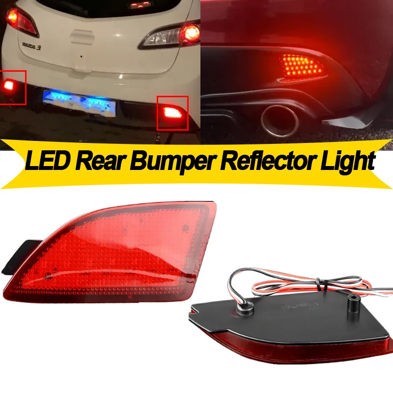 2 قطعة LED المصد الخلفي ضوء الذيل الفرامل تحذير عاكس مصباح لمازدا 3 هاتشباك 2013 2014 2015 2016 Axela BM 5D 2014 2015-up