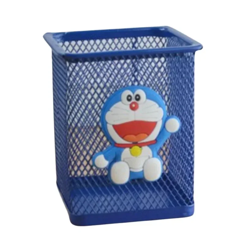 Doraemon Bleistift halter Metall Stift halter Mädchen Junge Desktop-Stift halter Clips Box Schul büro Kinder Briefpapier Make-up Pinsel Lagerung