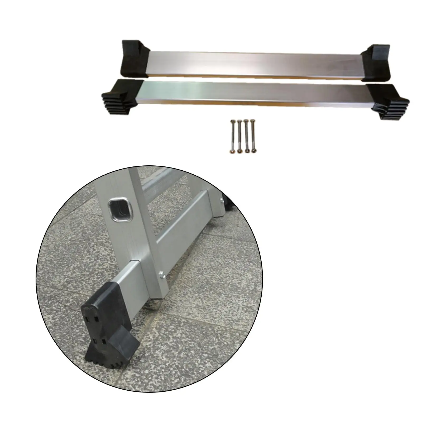 Telescoping Ladder Balance Bar Premium with Foot Covers for Extension Ladder