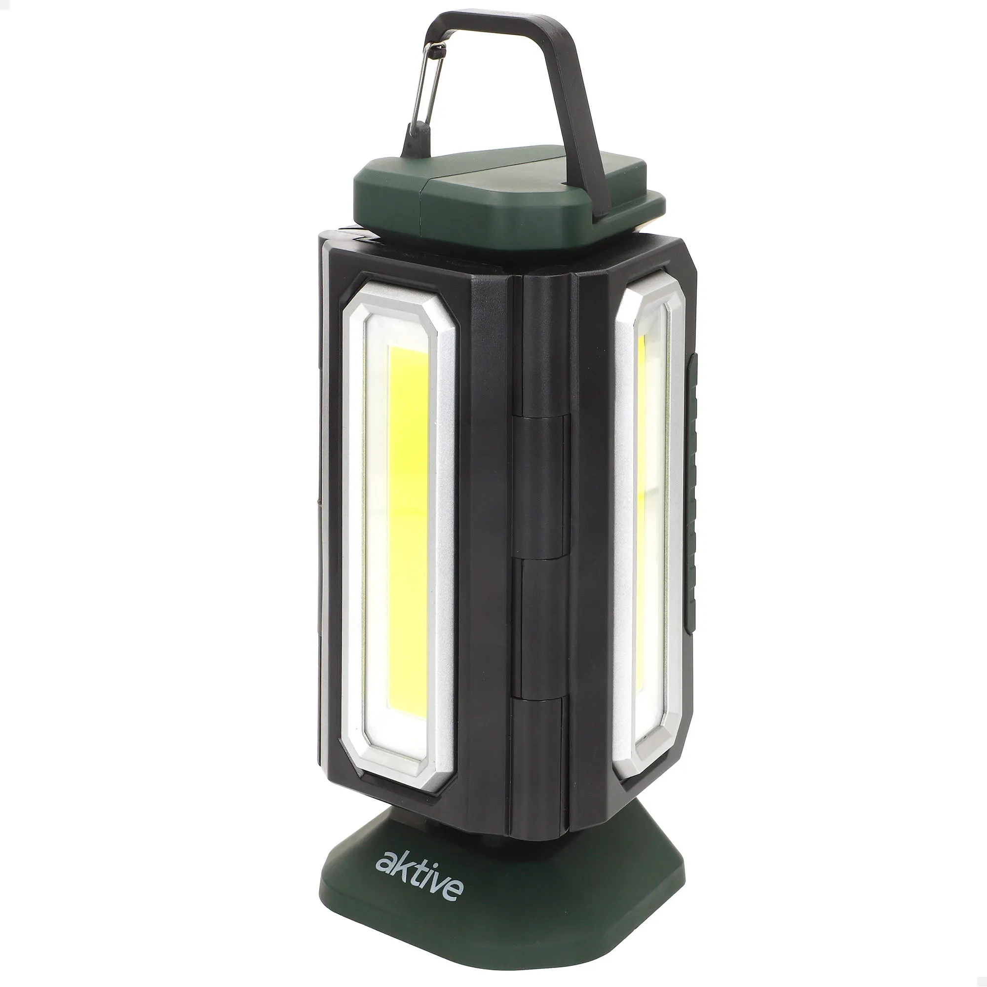 Aktive - Foco led exterior, luz blanca, 9x8,5x19 cm, 3 modos luz, 1500 lúmenes, 4 a 7 horas duración, distancia de 30 metros, impermeabilidad IP20, cargador USB, asa de mano, iluminación led, focos