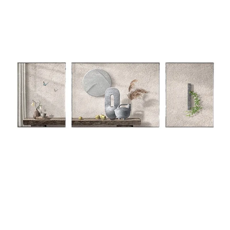 living room decorative painting advanced sense log wind sofa background wall hanging painting minimalist atmosphe