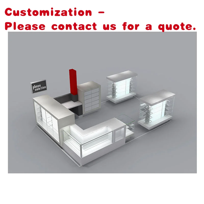 

на заказ. Модная полная стеклянная витрина, киоск для мобильного телефона, дизайн киоска для торгового центра