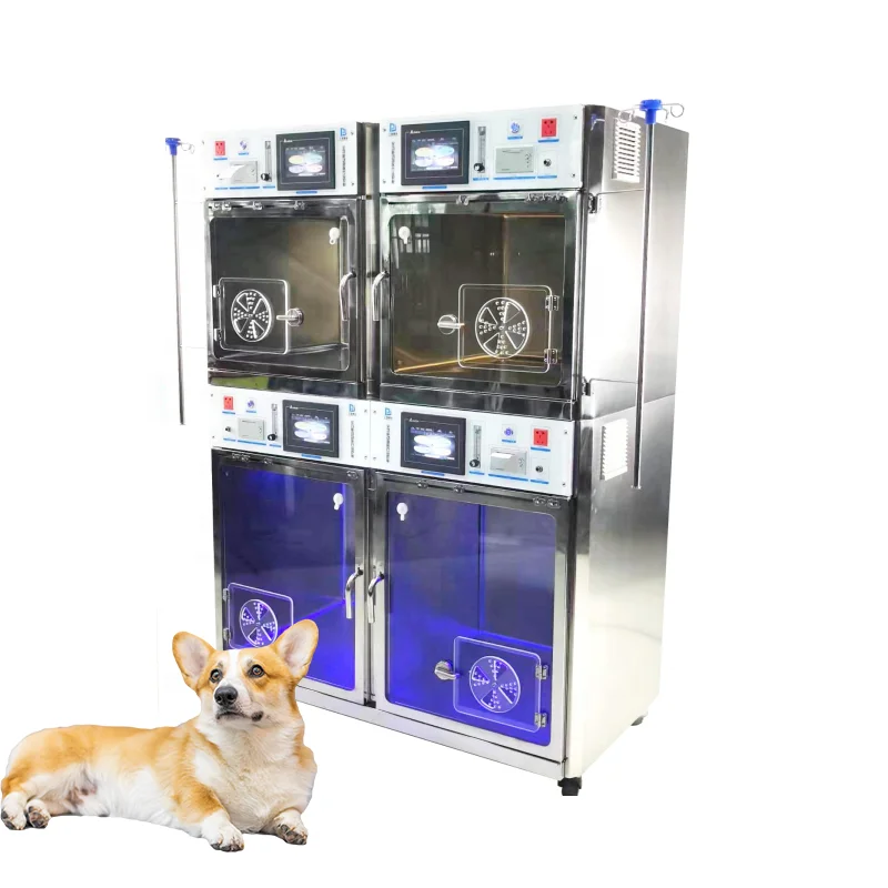 Hospital  ICU Intensive Care Unit Stainless Steel Veterinary Cages Vet Oxygen Cage for Dog Cat Vet Clinic