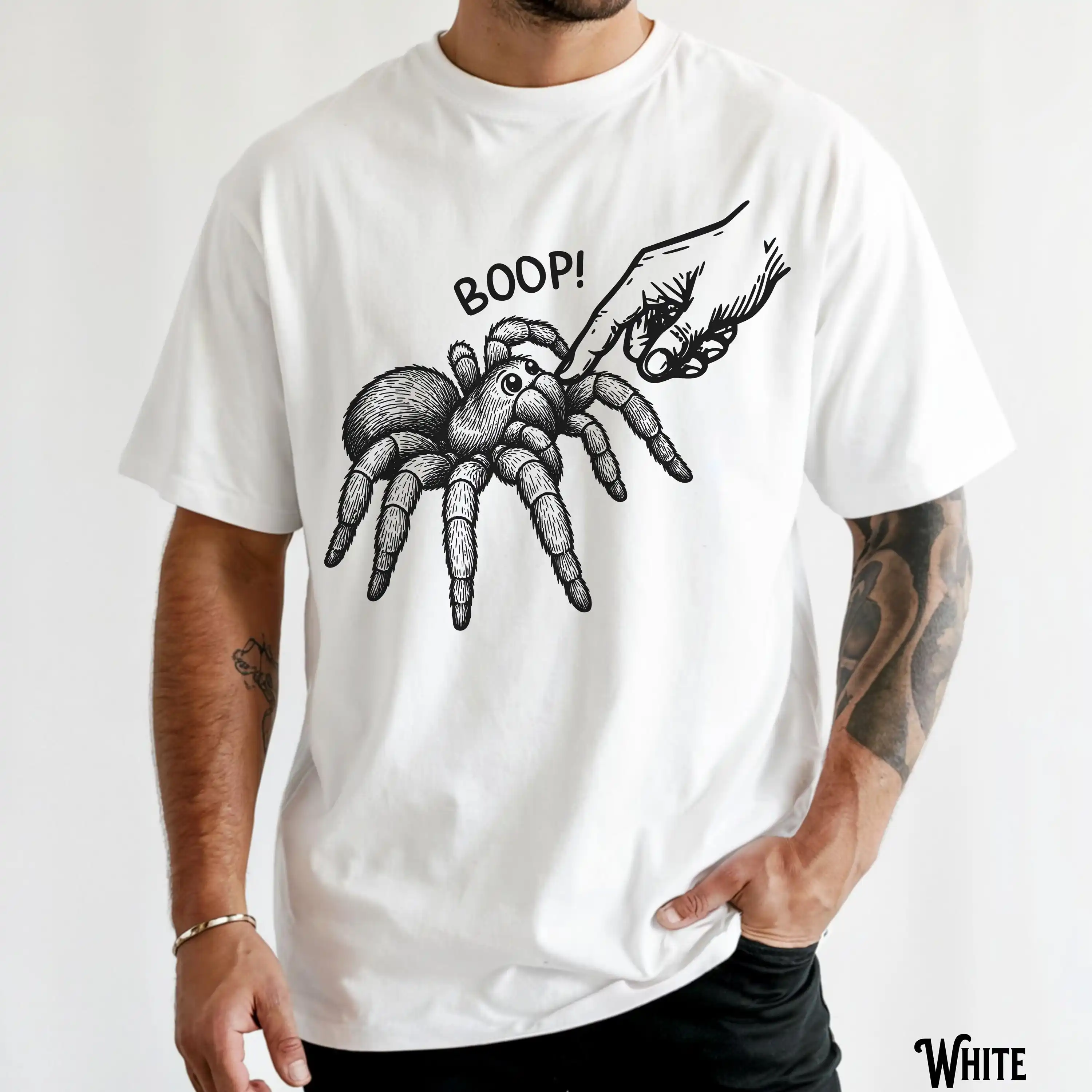 Boop The Tarantula Shirt Tee, Funny Spider Lover Gift, Arachnid Graphic, Gothic Nature, Halloween Tshirt, Funny Entomology