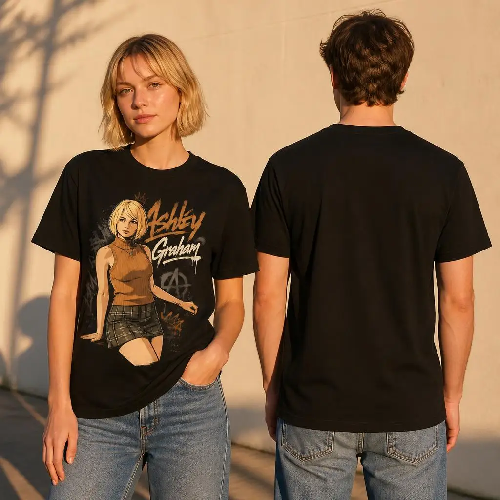 Ashley Graham Residents Evils T-Shirts, lässige T-Shirts, kurzärmeliges T-Shirt mit rundem Kragen, reine Baumwolle – Detail 3