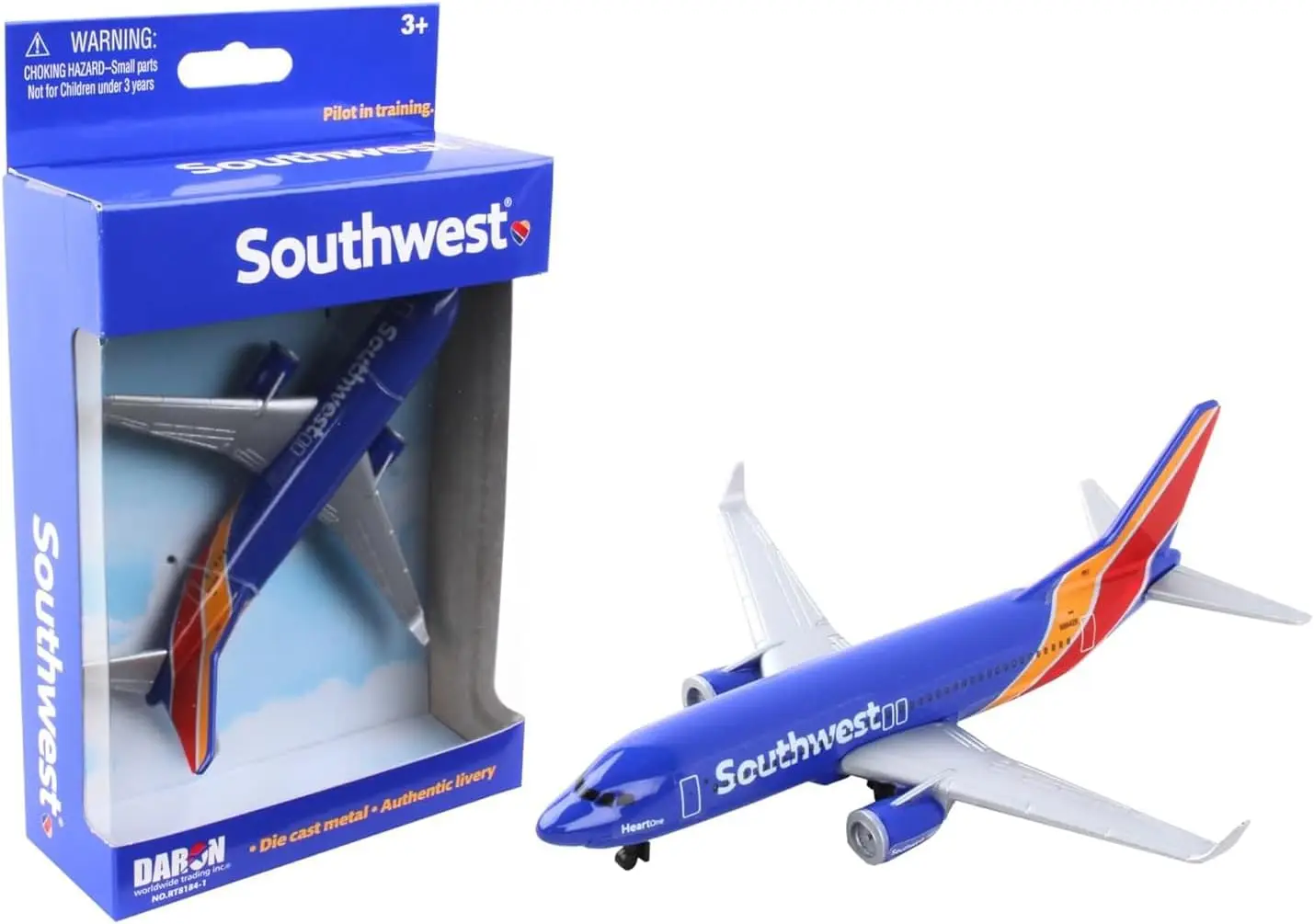 

Southwest Airlines Die-Cast Metal Toy Airplane with Rolling Wheels for Kids Ages 3+