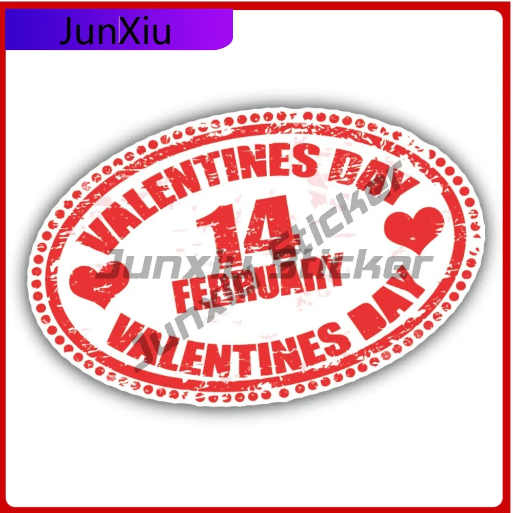 

Grunge Rubber Valentine'S Day Stamp 14 February Car Decal Bumper Stickers Anime Style Motorcycle Use F Car Accessories Sun Pr