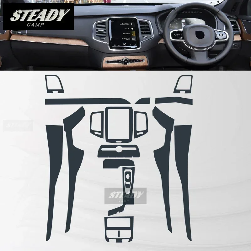 Per Volvo XC90 2015-2022 2023 Car Interior Center Console pellicola protettiva in TPU trasparente accessori per la riparazione antigraffio Refit