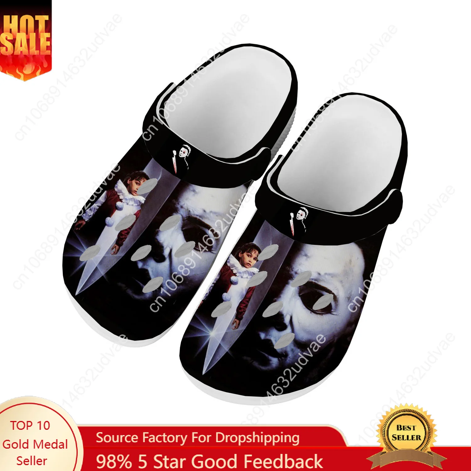 

Horror Halloween Michael Myers Water Shoes Men Women Teenager Home Garden Clogs Custom Sandals Beach Breathable Hole Slippers