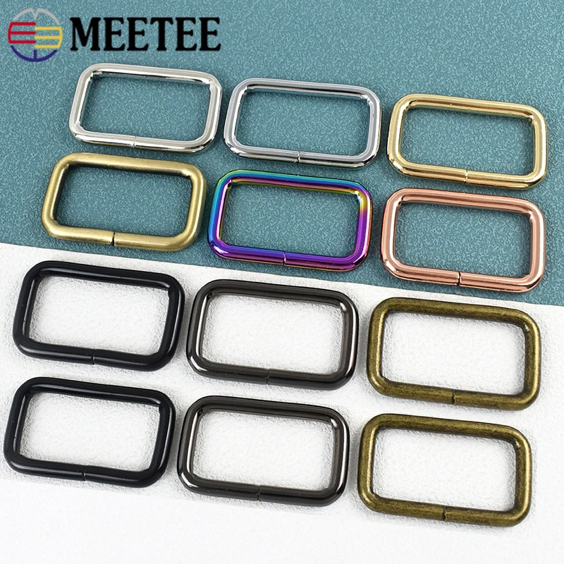 

20Pcs Meetee 20-50mm Rectangle Metal Buckles for Webbing Belt Leather Straps Clasp Clip DIY Hardware Accessories Ribbon Hook
