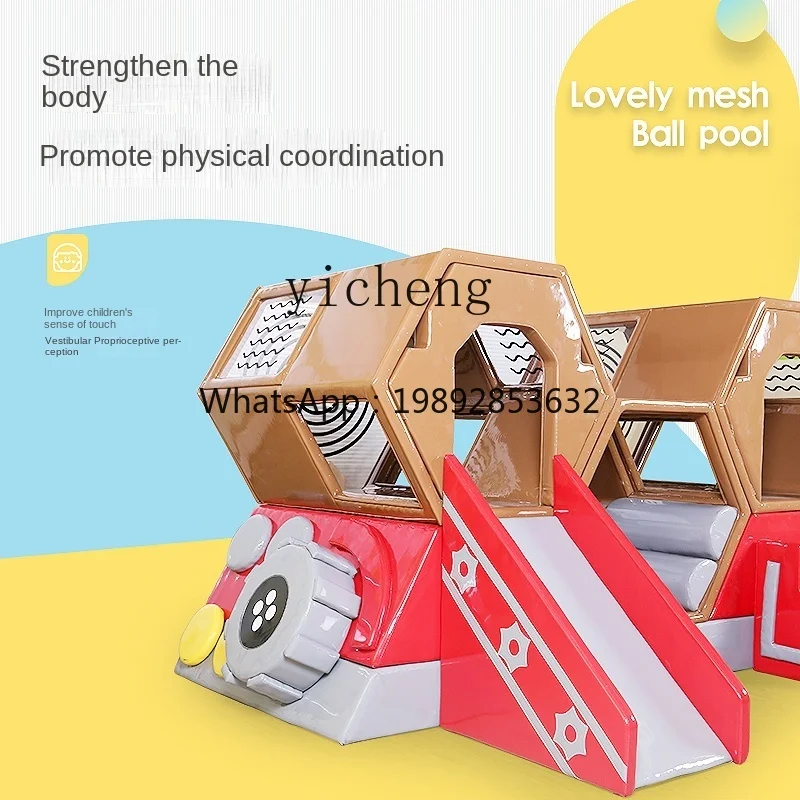 XL Early Education Center Crawling Climbing Combination Children's Honeycomb Soft Slide Sensory Training Equipment Toy