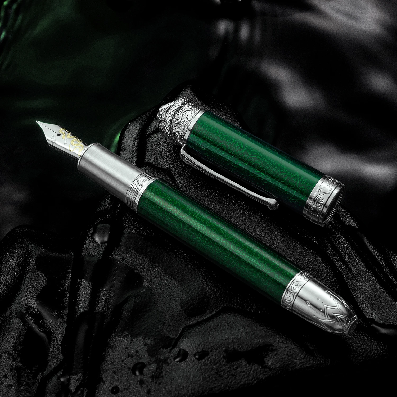 pluma-estilografica-de-piston-hongdian-n25-punta-ef-f-boligrafo-de-regalo-de-escritura-limitada-del-ano-de-serpiente-20225-suministros-escolares