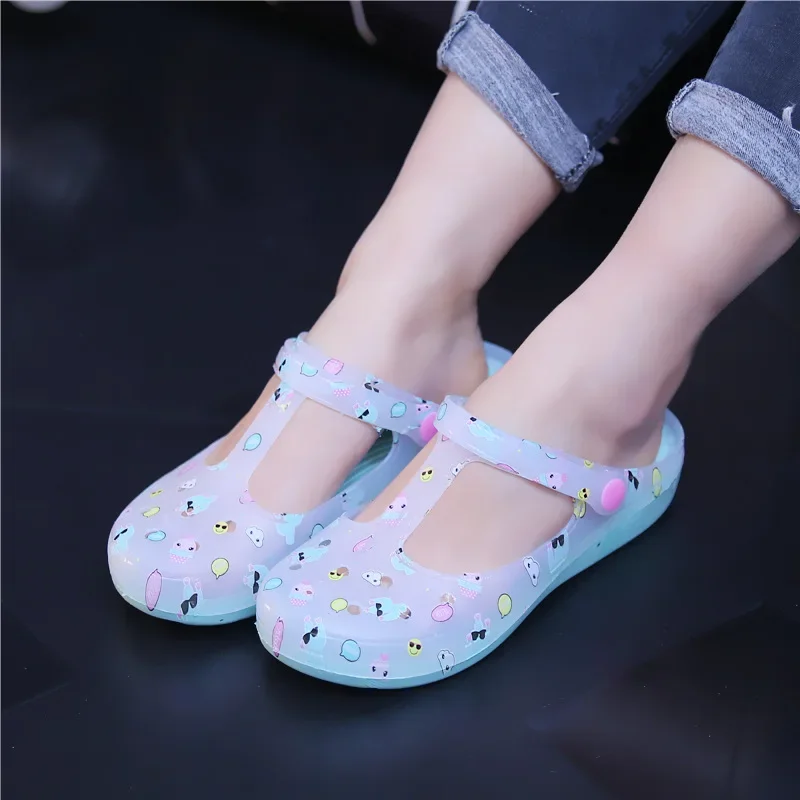 Brand Casual Slipper Woman Breathable PVC Sandals Plus Size  New Style Summer Jelly Shoes Flat Simple Women Sandals Fashion