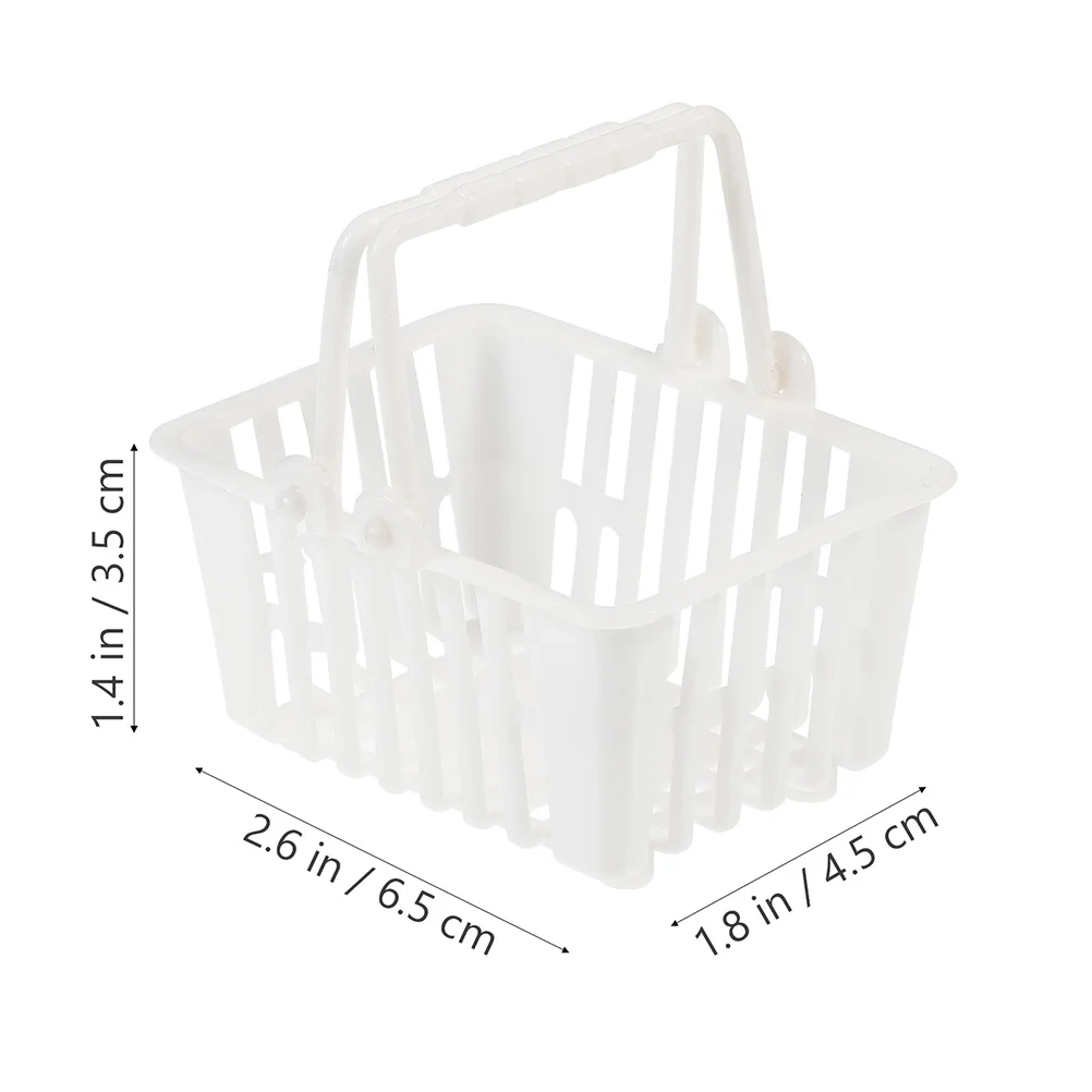 12 قطعة سلة حمل صغيرة للأطفال سلال التسوق سلال بلاستيكية صغيرة للعب التظاهري منزل ألعاب المنظمون حافة آمنة ناعمة #5