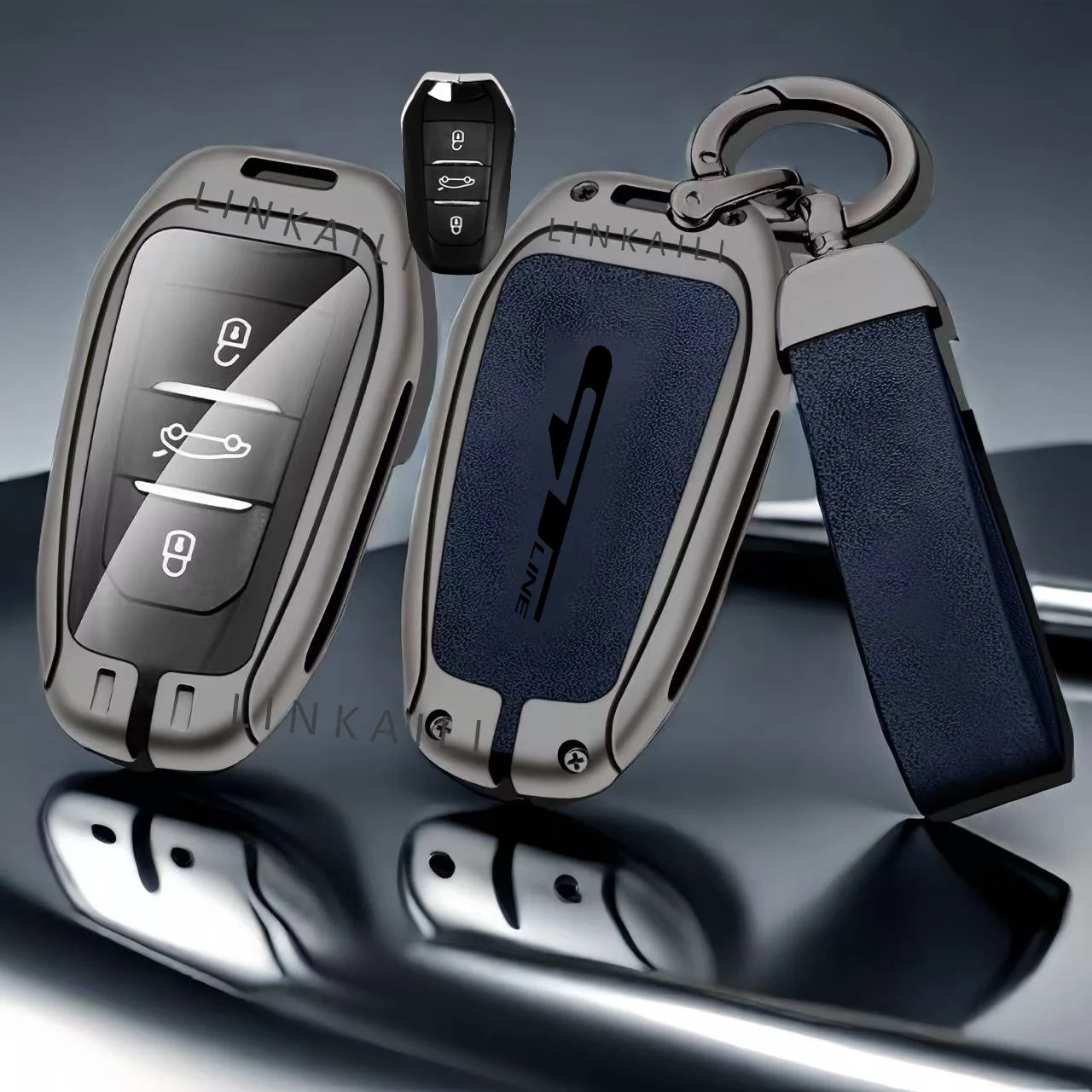 Auto Zink-legierung Schlüssel Fall Tasche Für Peugeot GTLine 207 307 407 208 308 408 508 2008 3008 4008 5008 RCZ Auto Schlüssel Kette Metall Schlüssel Shell – Detail 10