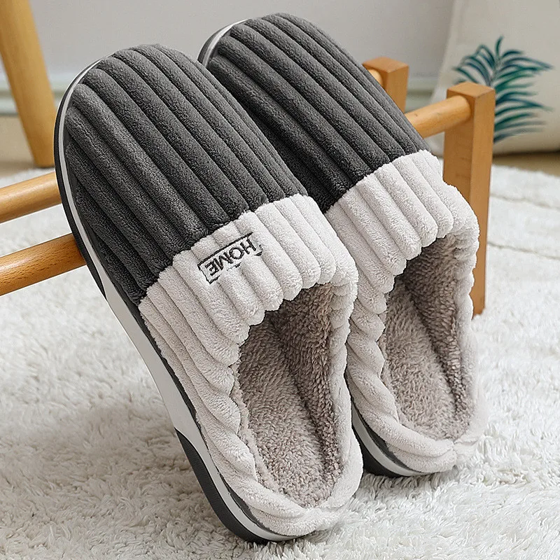 Nieuwe Grote Maat 48 49 Mannen Thuis Slippers Winter Warm Slipper Koppels Comfort Harige Schoenen Casual Schoenen Indoor Dikke Pluche Glijbanen