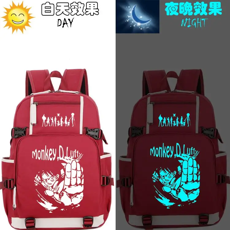 One Piece Luffy Sauron Joe Baro's New Luminous Schoolbag Animation Surrounding Men and Women Junior High School Student Backpack