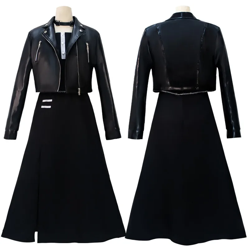 

Anime Fantasia Hundred Line Shizuhara Hiruko Cosplay Leather Jacket Dress Game Disfraz Costume Women Halloween Carnival Clothes
