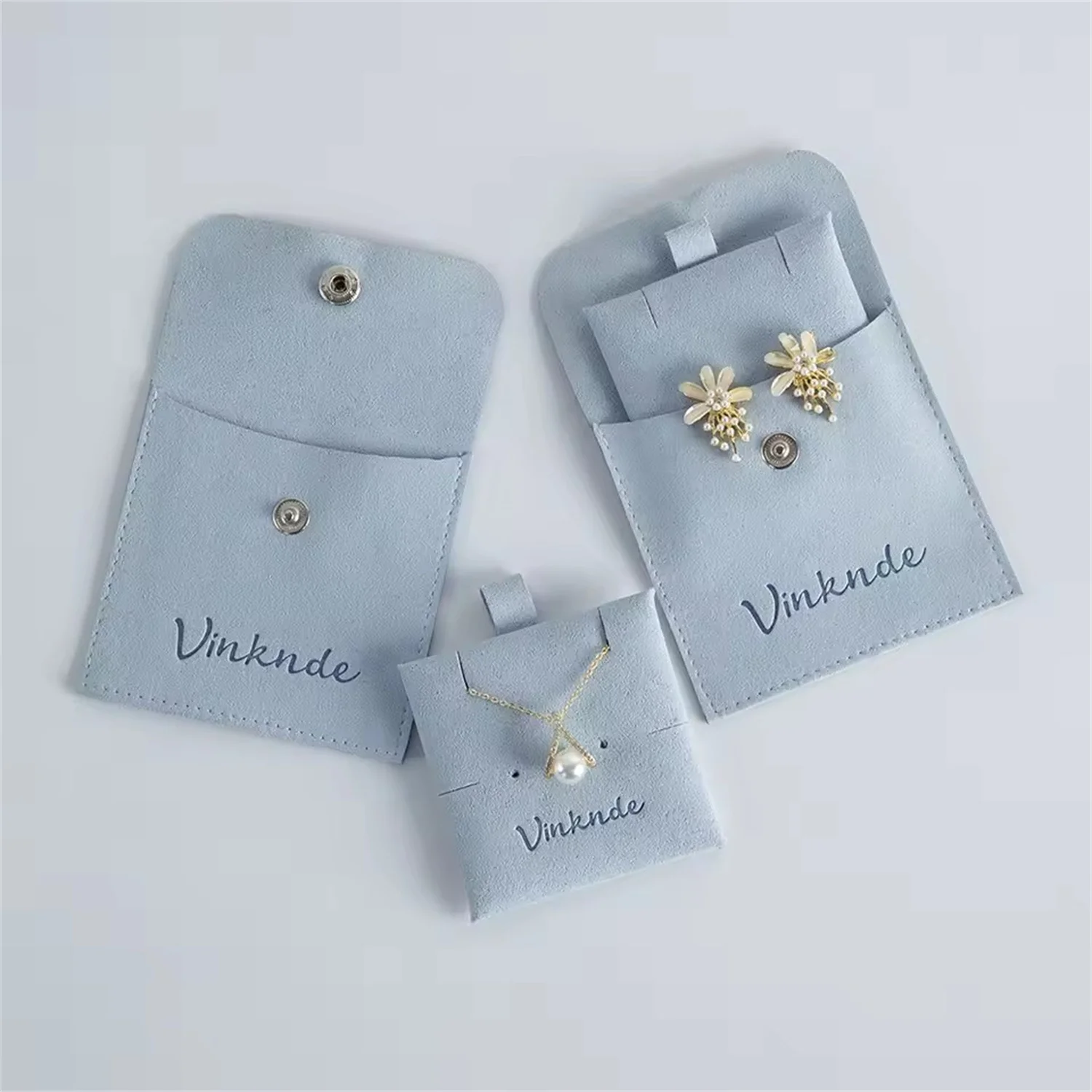 

Personalized 8x8cm Jewelry Snap Bag With 6x6cm Card For Bridesmaid Bridal Mother of Bride Gift Pearl Necklace Earrings Packaging