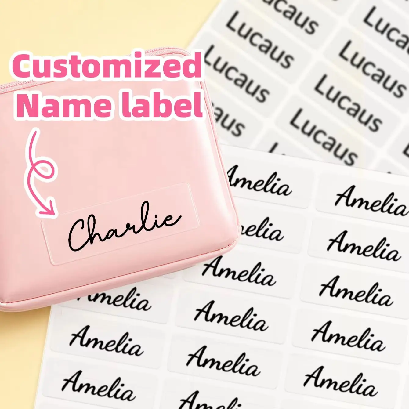 1-300PCS Custom Personalized Name Stickers for Backpacks, Pencil Cases, Lunch Boxes, Headphones, Skateboards & Binders Labels