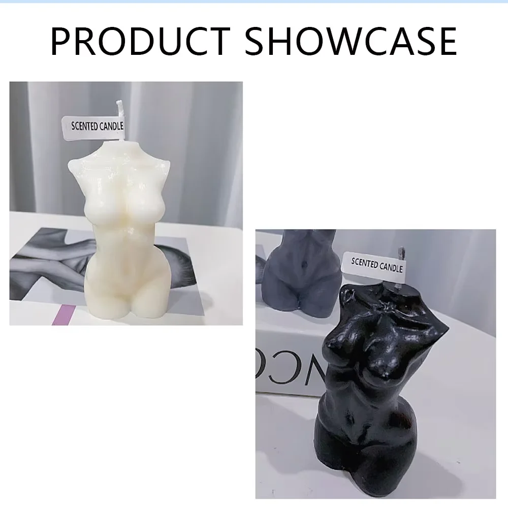 Female Body Art Scented Candle Soy Wax Torso Sculpture Candle Romantic Home Decor Aromatherapy Candle for Bedroom Bathroom GiftF