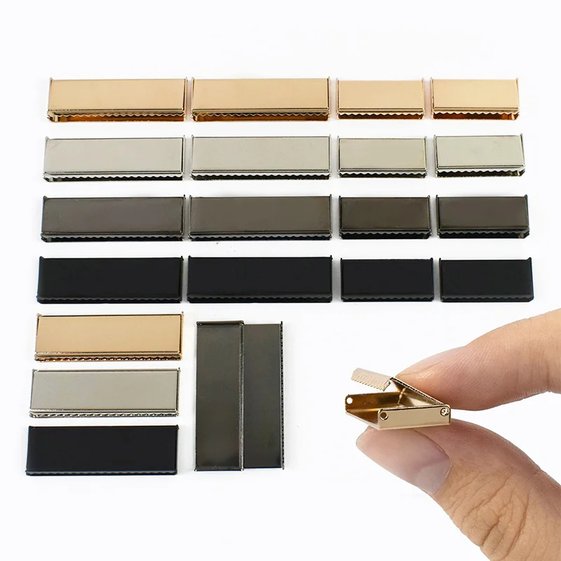 

Meetee 20/50Pcs 25/40mm Metal Clip Buckle Webbing Tail Clips Wallet Edge Corner Protector Leather Stop Clasp Sewing Accessories