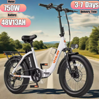 VITILAN U3 E-Bike 750W Motor 48V13AH Suspension Shock Absorption Fold Electric Bike 20-Inch Tire All Terrain Electric Bicycle