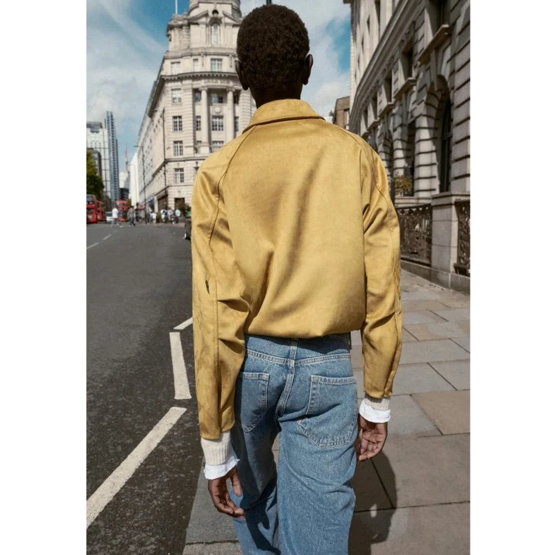 

Fall New Women's Long Sve Lapel Pilot Jaet Coat Faux Velvet Effect Loose Fit Breathable Polyester Fiber ort Outerwear