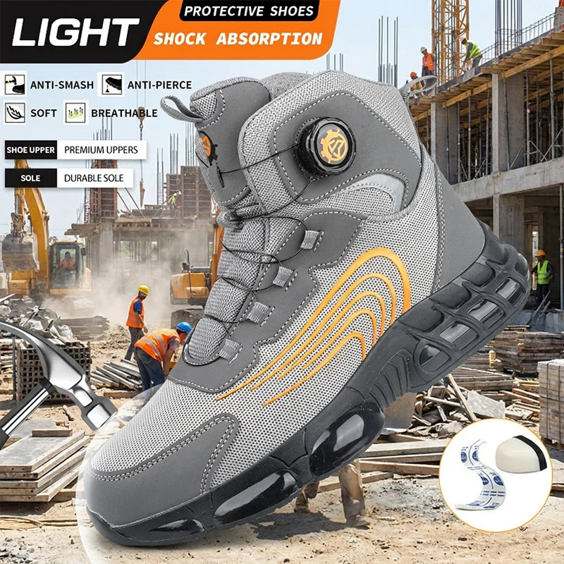 2026 Unisex High Rise Steel Cap Anti-Puncture Safety Shoes for Factory, Warehouse & Outdoor Work Lathe Processing, Logistics