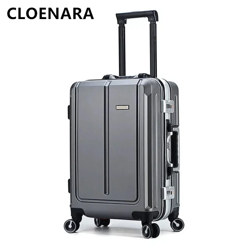 COLENARA 20"24"Inch The New Suitcase Men's Fashion Aluminum Alloy Frame Business Trolley Bags Girls with Wheels Rolling Luggage