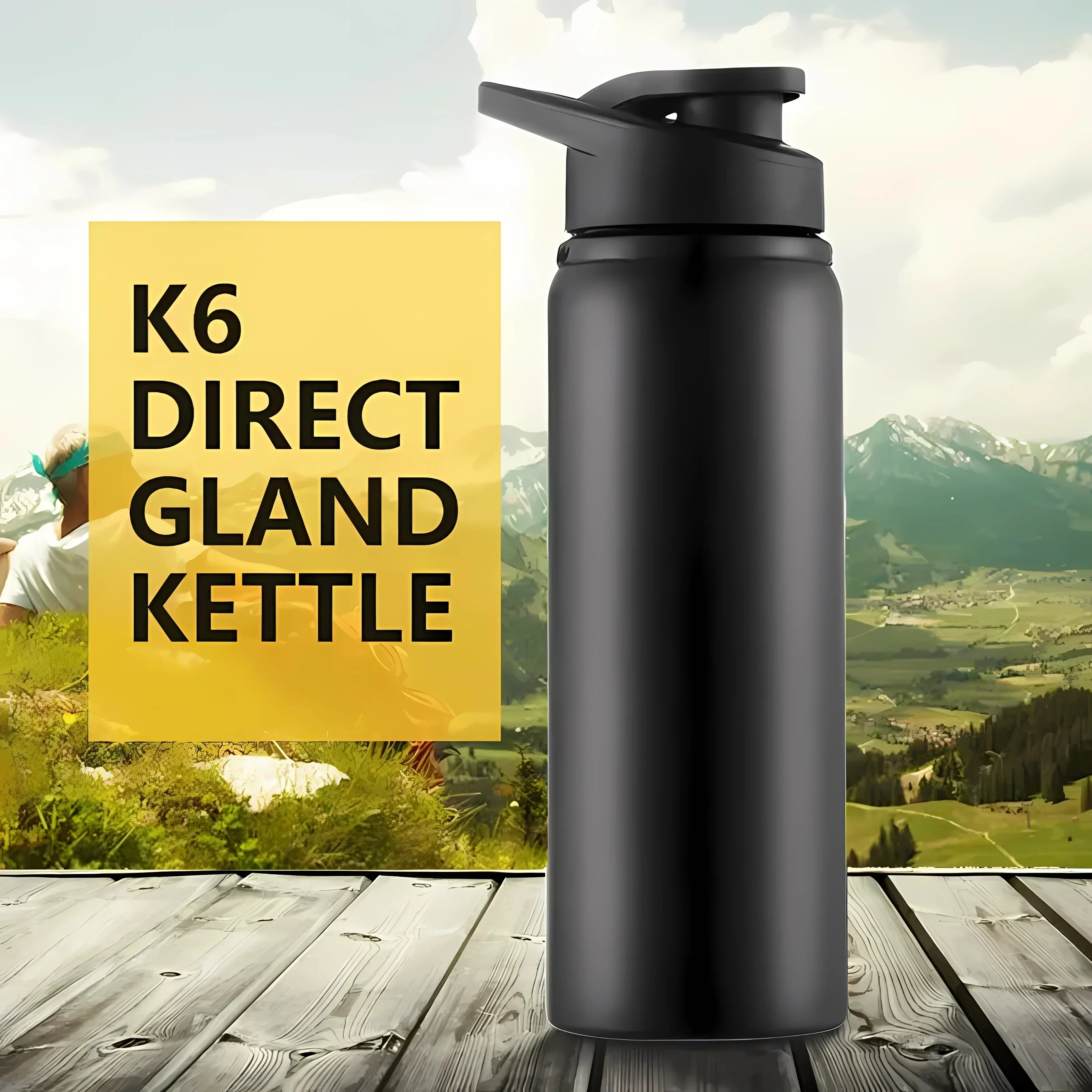 2Pcs Portable Stainless Steel Bicycle Water Bottle Straight Drinking Outdoors Sports Travel Kettle Metal Water Bottle