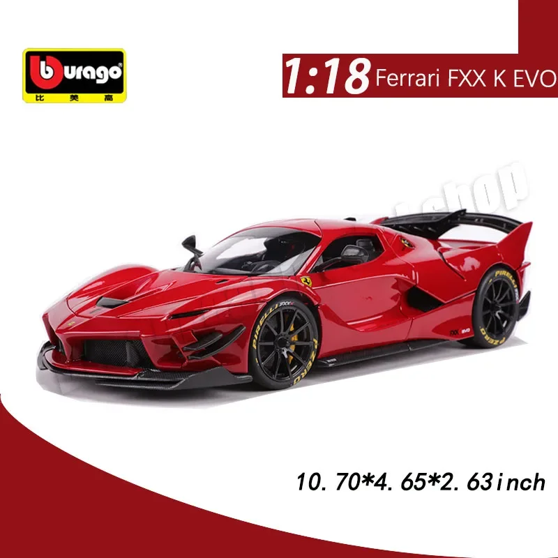 Bburago-Modelo de carro de liga Die-Cast Ferrari FXX K EVO, Brinquedos Colecionáveis, Decoração de Carro Miniatura, 1:18, Original