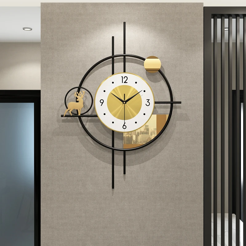 Nordic Modern Wall Clock Gold Color Living Room Creative Digital Wall Clock Silent Luxury Montre Mural Home Decoration