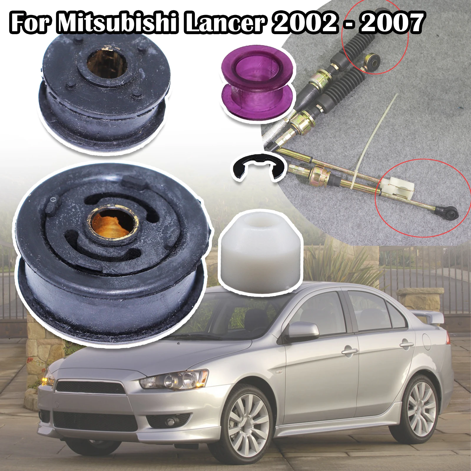 

Manual Gearbox Shift Cable Linkage Bushing Shifter Lever Selector Rod Connect Bushing For Mitsubishi Lancer 2002 2003 2004- 2007