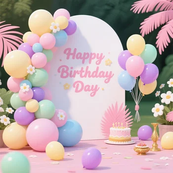 粉彩氣球花圈套裝 馬卡龍氣球拱門 一歲生日派對裝飾 嬰兒派對 婚禮氣球套裝 週年紀念日裝飾 10 best sales 粉彩生日裝飾 - №4