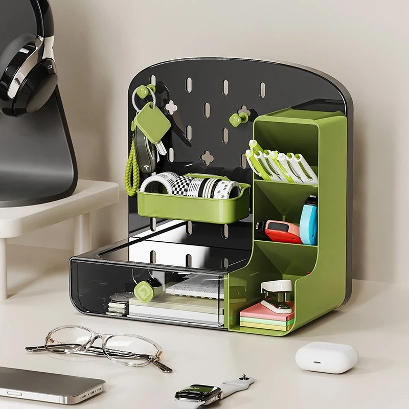 Hole Plate Storage Box Home Desktop Drawer Stationery Sorting Box Shelf File Plastic Storage Box