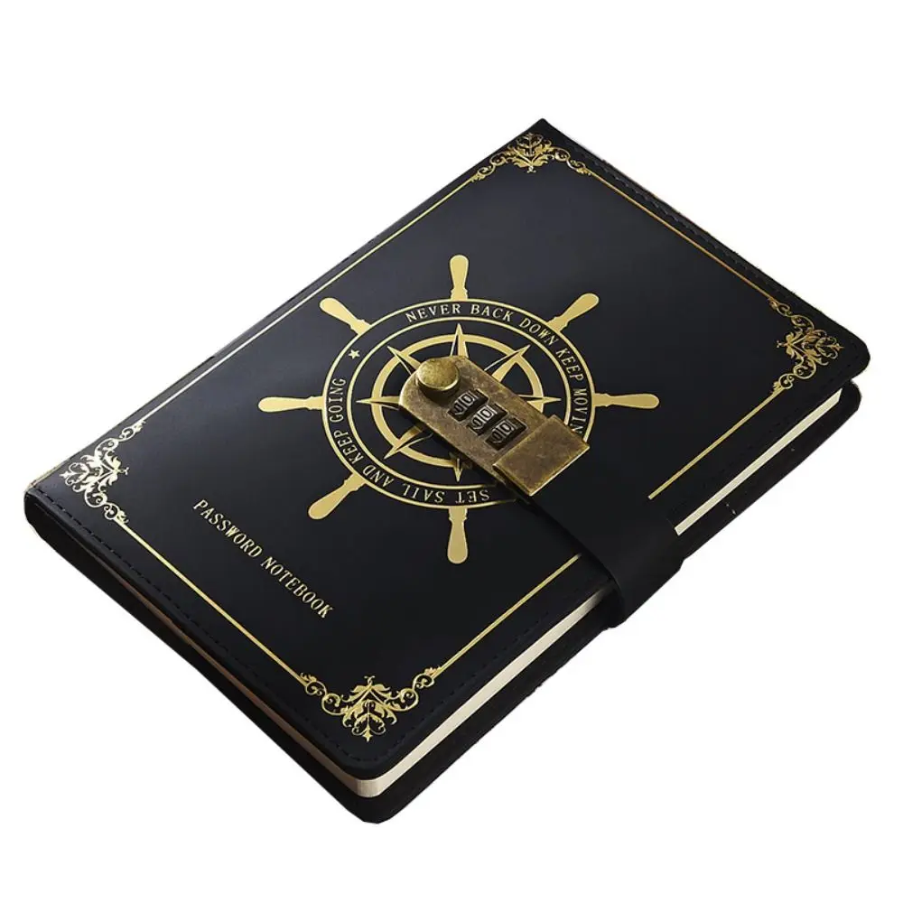 

A5 PU Leather Diary with Lock Thicken Refillable Personal Planner Organizers Combination Lock Waterproof Password Notebook Boys